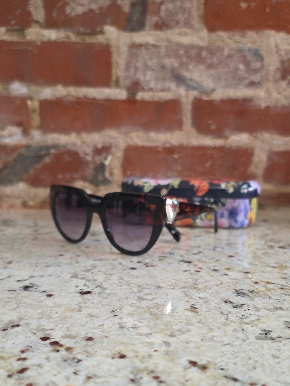 Brighton Black Cat-Eye Sunglasses with Gradient Lenses